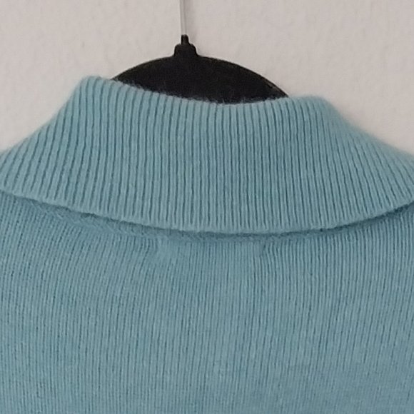 Tapemeasure Vintage Blue Pointelle Knit Angora Blend Button Up Cardigan NWOT - Picture 8 of 12